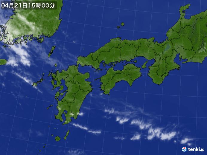 実況天気図(2021年04月21日)