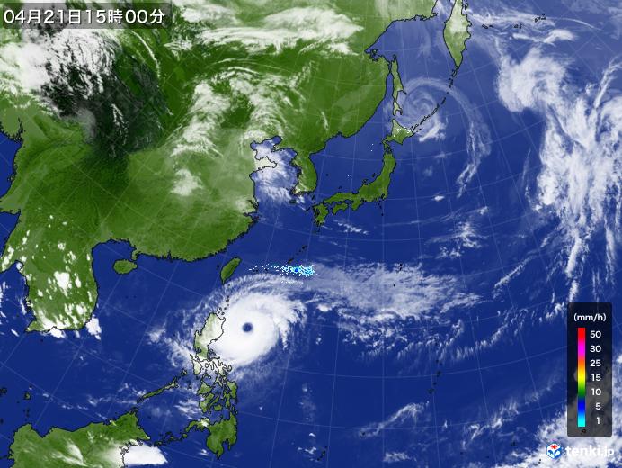 実況天気図(2021年04月21日)