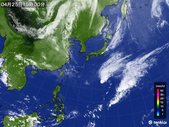 実況天気図(2021年04月25日)