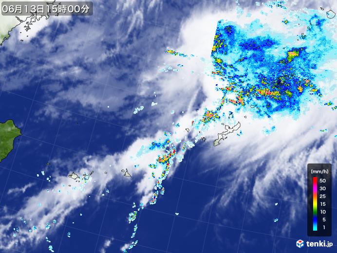 実況天気図(2021年06月13日)