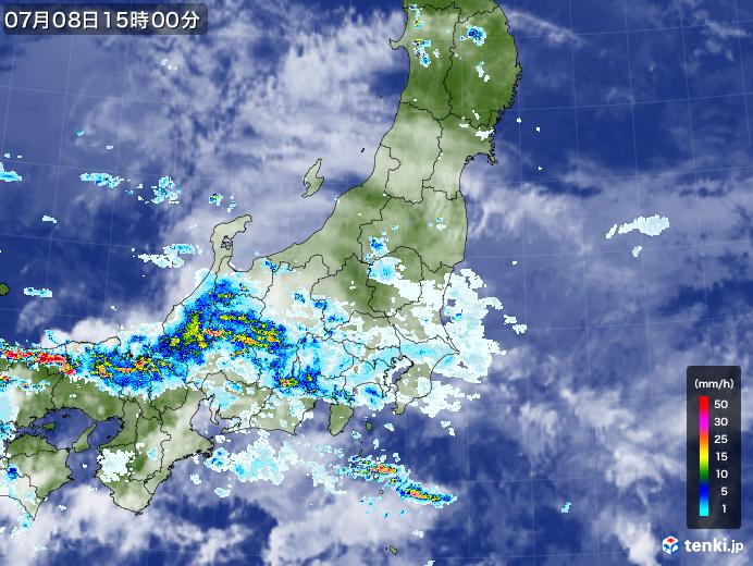 実況天気図(2021年07月08日)