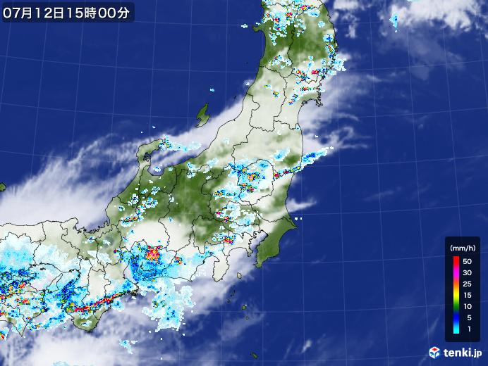 実況天気図(2021年07月12日)