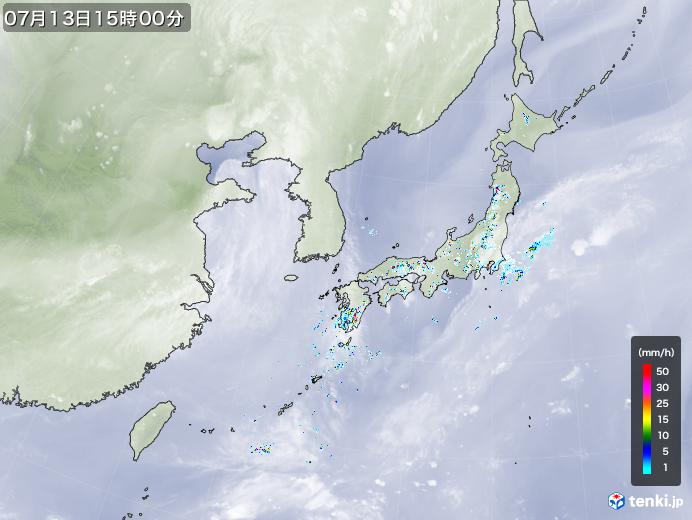 実況天気図(2021年07月13日)