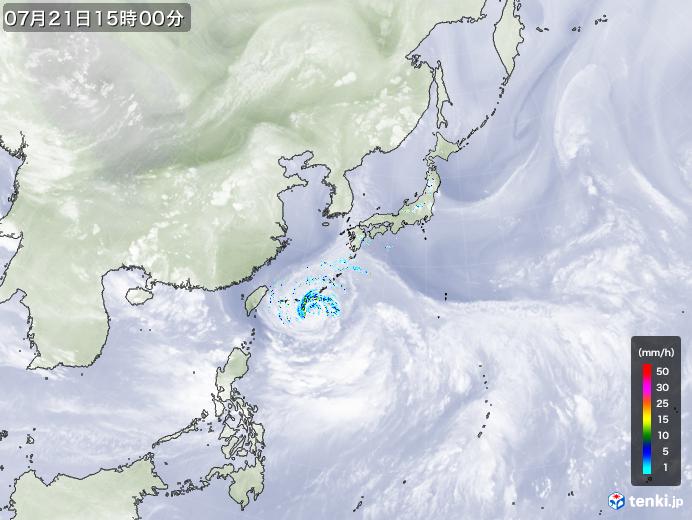 実況天気図(2021年07月21日)