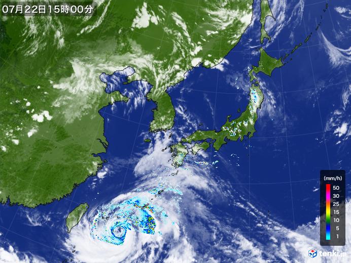 実況天気図(2021年07月22日)