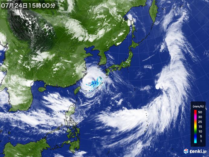 実況天気図(2021年07月24日)