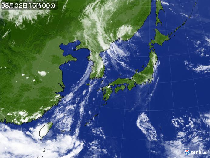 実況天気図(2021年08月02日)