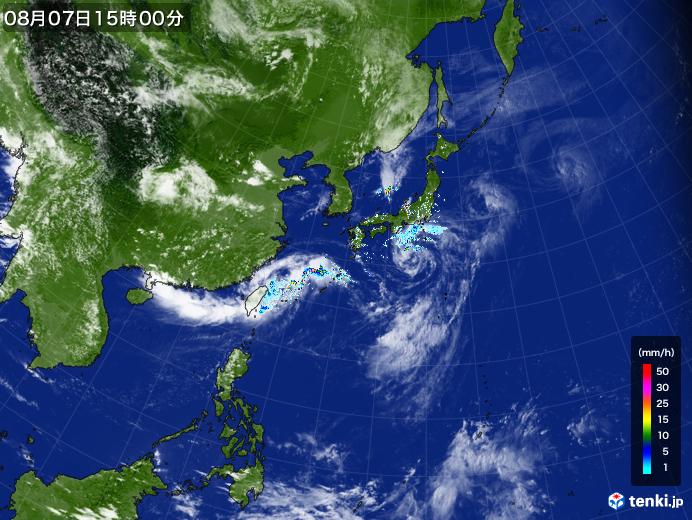 実況天気図(2021年08月07日)