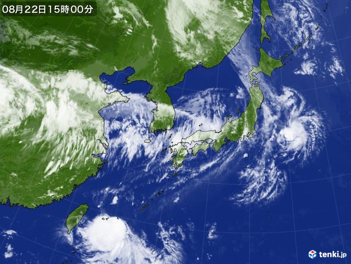 実況天気図(2021年08月22日)