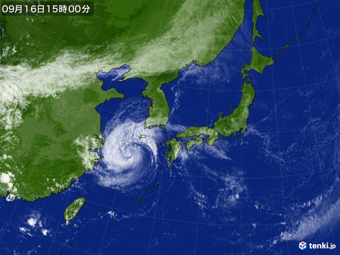 実況天気図(2021年09月16日)
