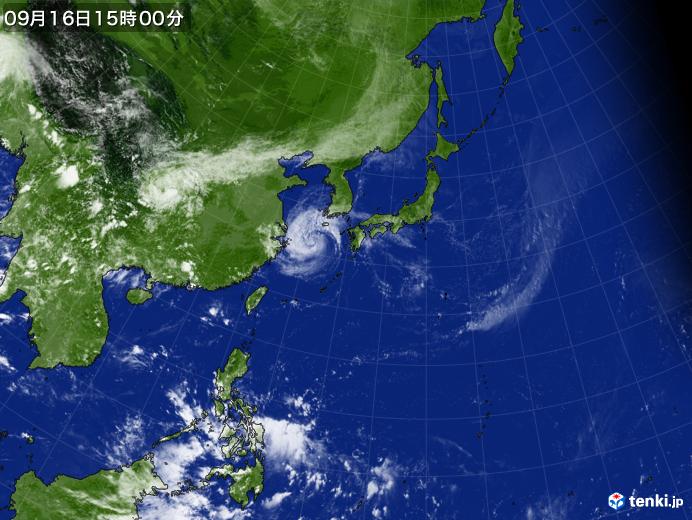 実況天気図(2021年09月16日)