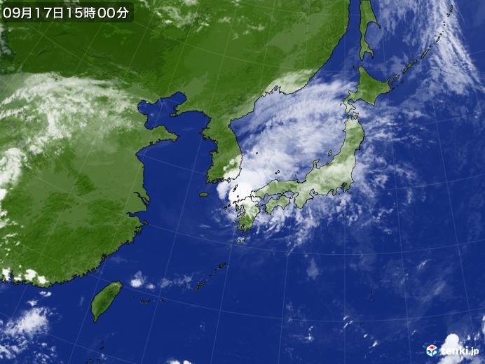 過去の気象衛星 日本付近 21年09月17日 日本気象協会 Tenki Jp