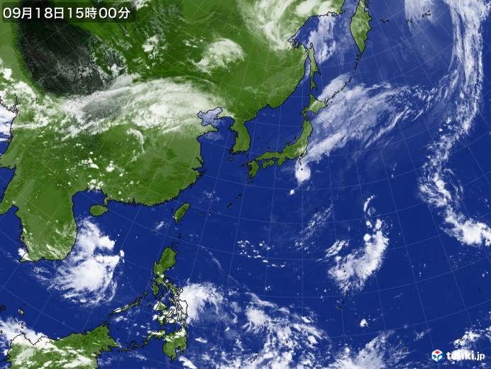 実況天気図(2021年09月18日)