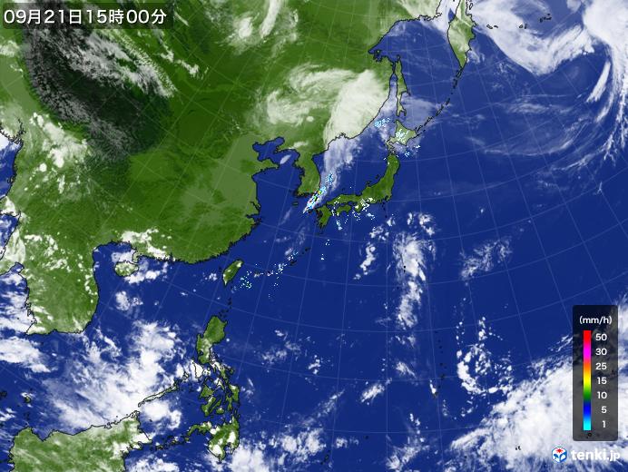 実況天気図(2021年09月21日)