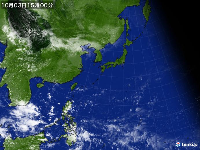 実況天気図(2021年10月03日)
