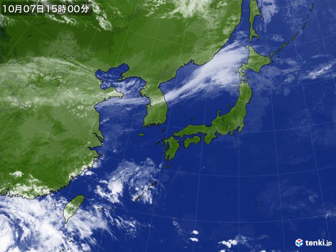 実況天気図(2021年10月07日)
