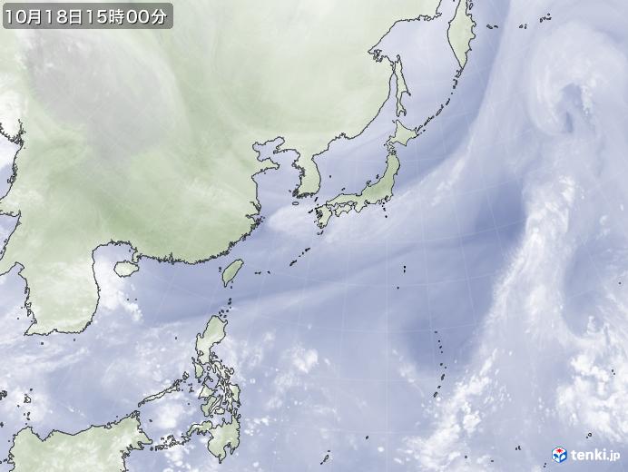 実況天気図(2021年10月18日)