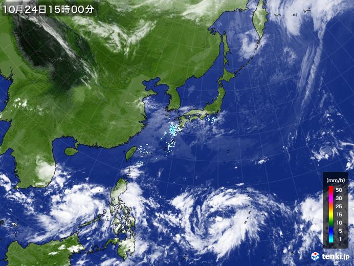 実況天気図(2021年10月24日)