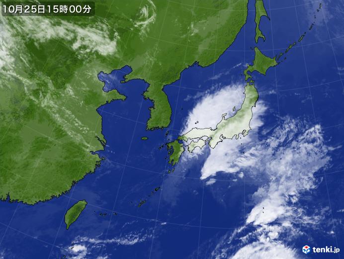 実況天気図(2021年10月25日)