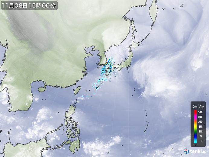 実況天気図(2021年11月08日)