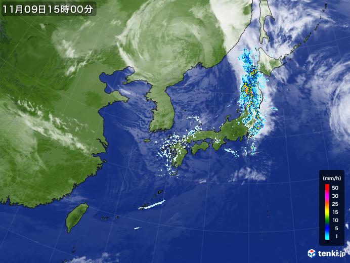 実況天気図(2021年11月09日)