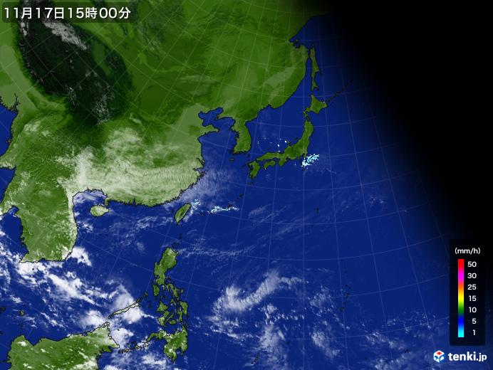 実況天気図(2021年11月17日)