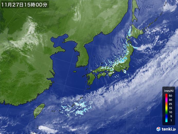 実況天気図(2021年11月27日)
