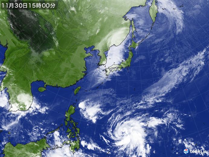 実況天気図(2021年11月30日)