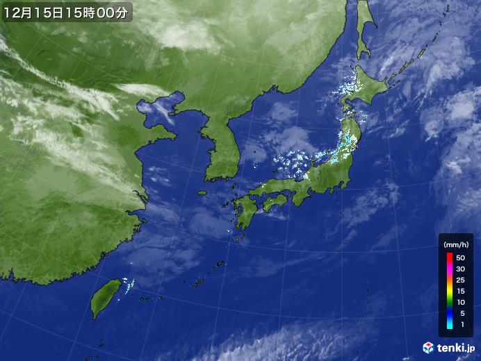 実況天気図(2021年12月15日)