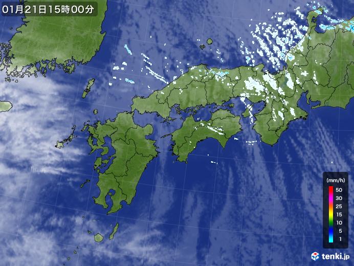実況天気図(2022年01月21日)