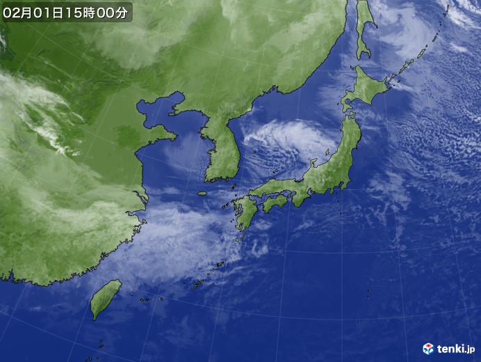 実況天気図(2022年02月01日)