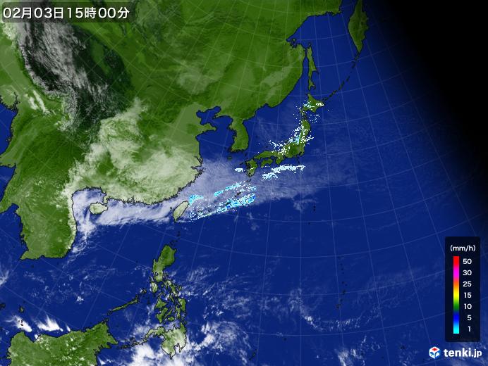 実況天気図(2022年02月03日)