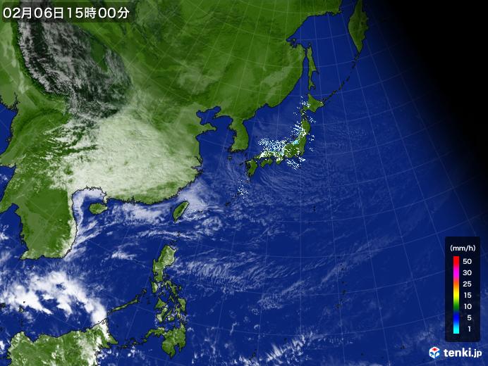 実況天気図(2022年02月06日)