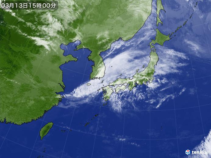 実況天気図(2022年03月13日)