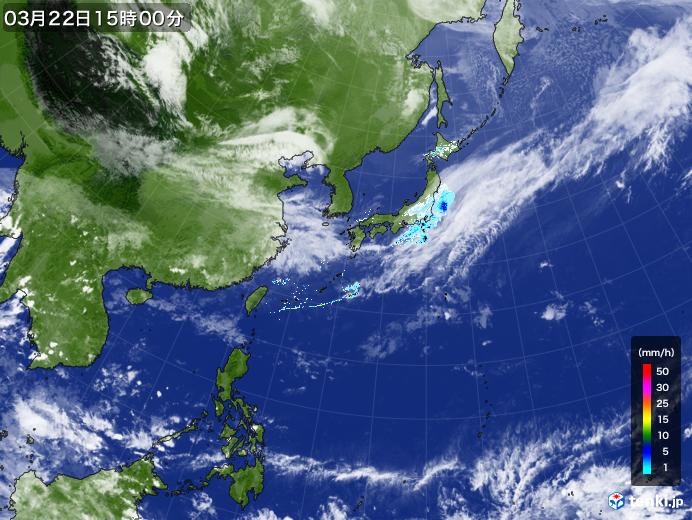 実況天気図(2022年03月22日)