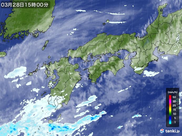 実況天気図(2022年03月28日)