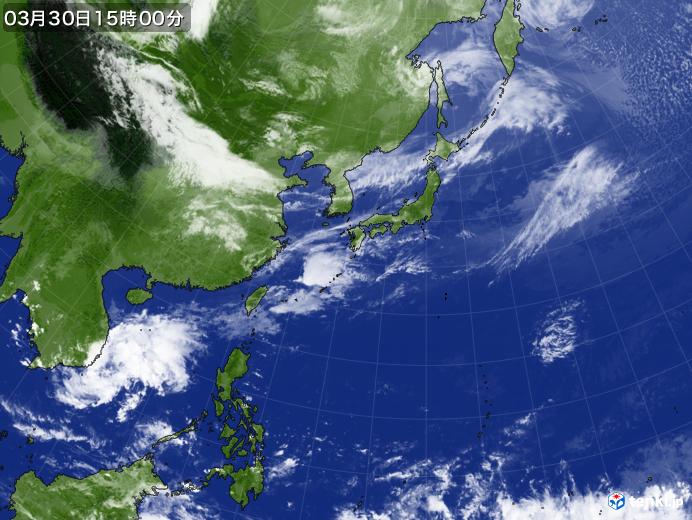 実況天気図(2022年03月30日)