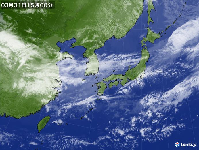 実況天気図(2022年03月31日)