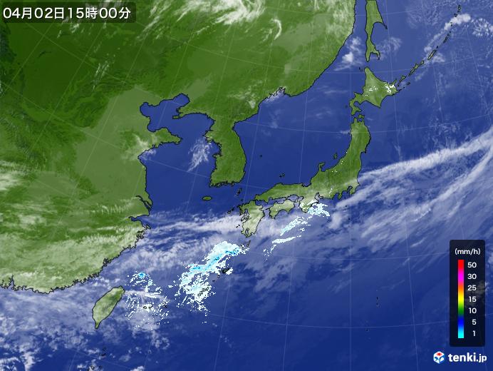 実況天気図(2022年04月02日)