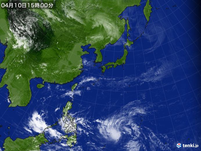 実況天気図(2022年04月10日)