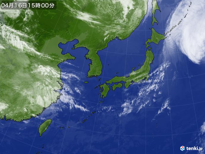 実況天気図(2022年04月16日)