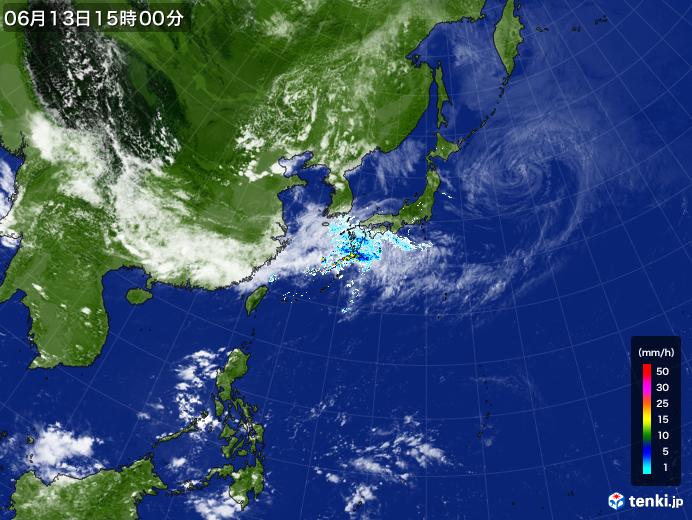 実況天気図(2022年06月13日)