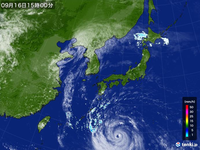 実況天気図(2022年09月16日)