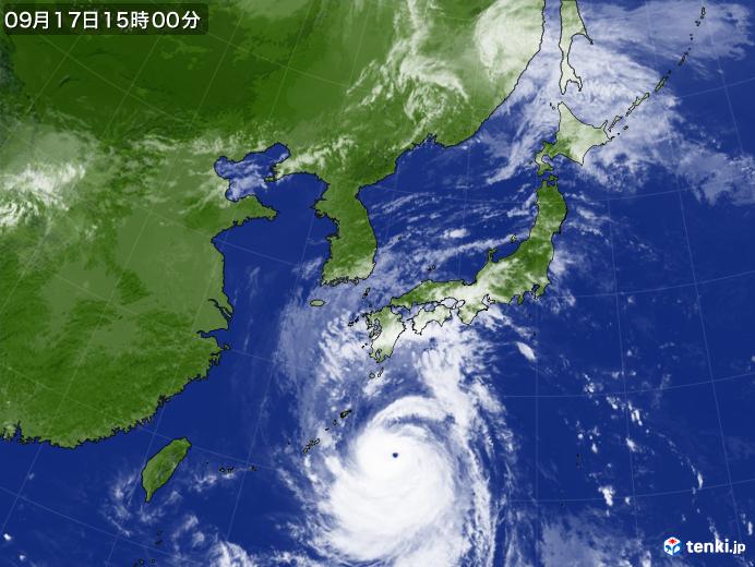 過去の気象衛星 日本付近 22年09月17日 日本気象協会 Tenki Jp