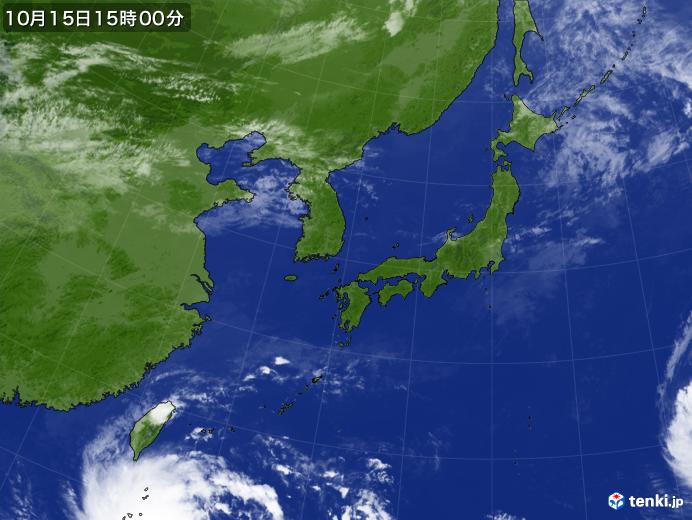 実況天気図(2022年10月15日)