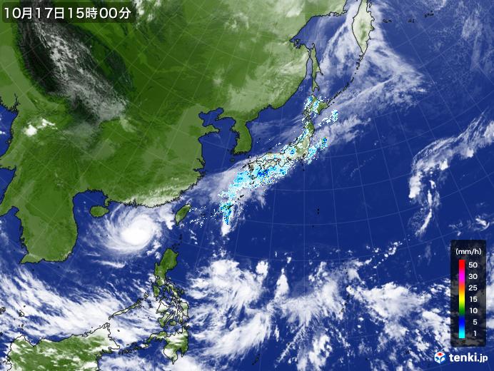 実況天気図(2022年10月17日)