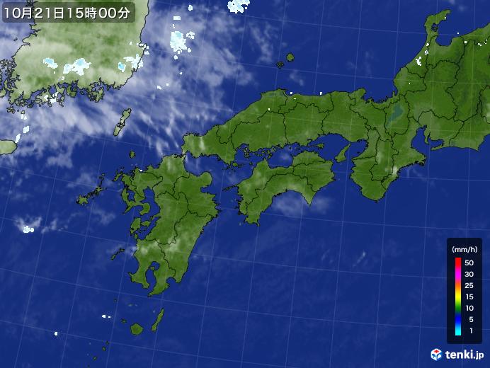 実況天気図(2022年10月21日)