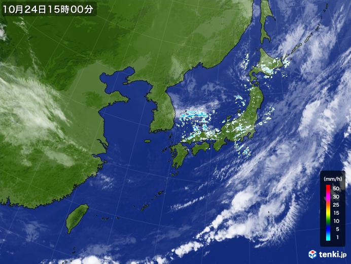 実況天気図(2022年10月24日)