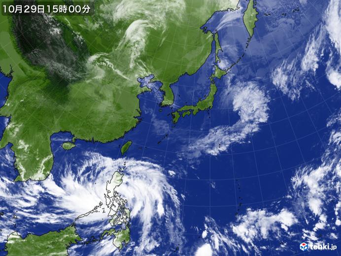 実況天気図(2022年10月29日)