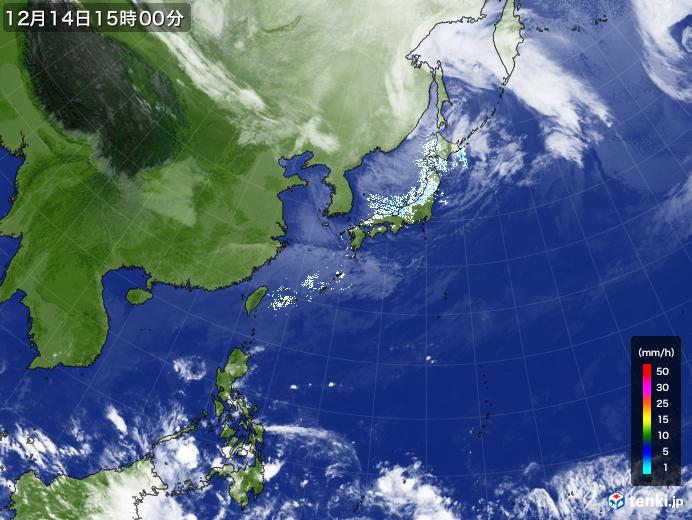 実況天気図(2022年12月14日)